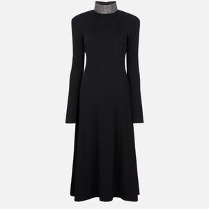 Christopher Kane black ribbed jersey dress with crystals NEW nwt made in Italy